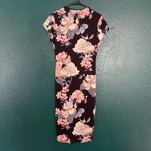Floral High Neck Bodycon Dress